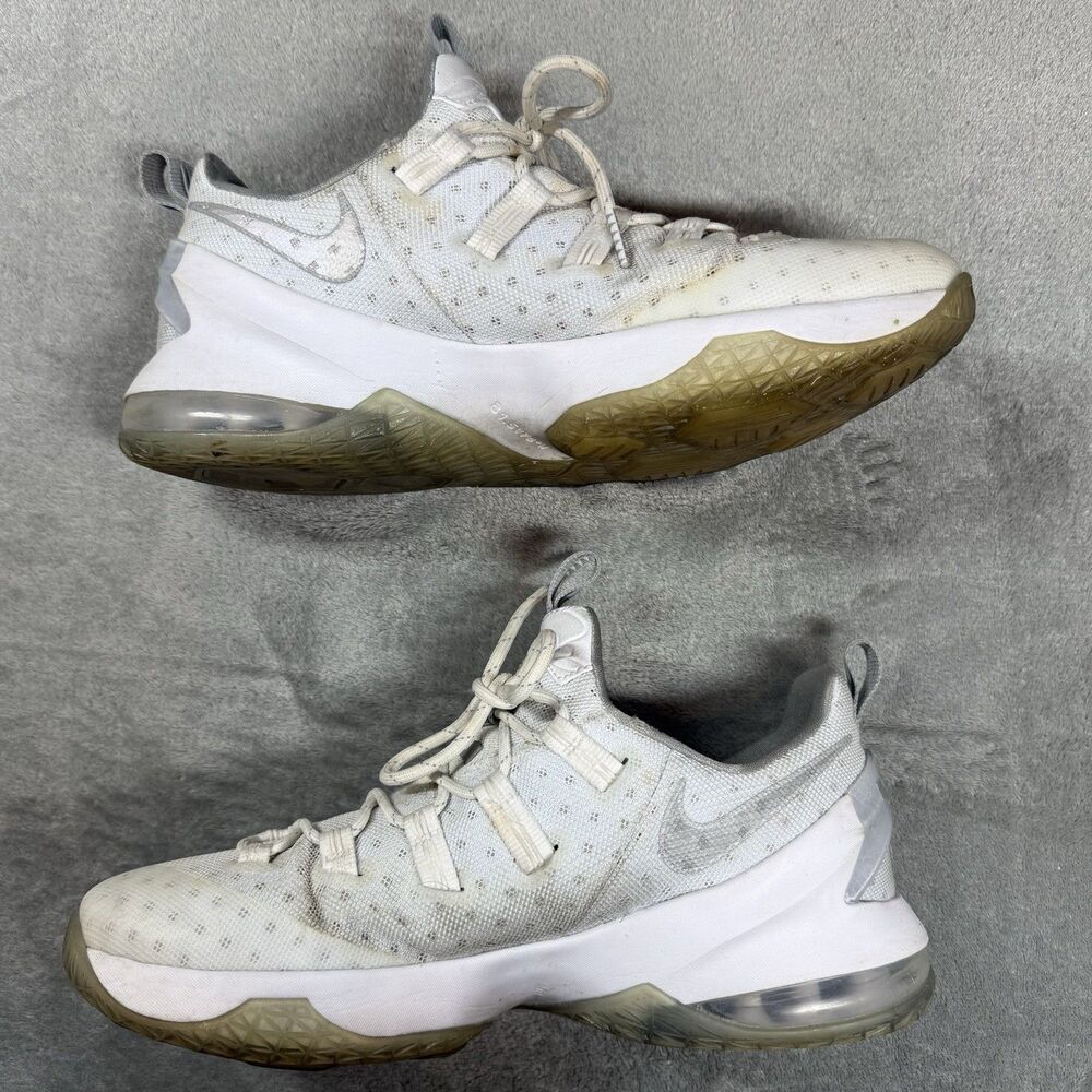 Nike Mens LeBron 13 Low 831925-100 Metallic Silver Sneaker Shoes Size 12 - Picture 5 of 11